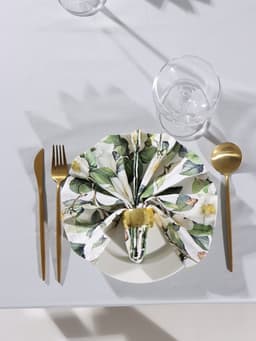 Набор салфеток с декоративными кольцами «Этель» Camellia, 40×40 см - 2 шт., 100% хлопок, саржа