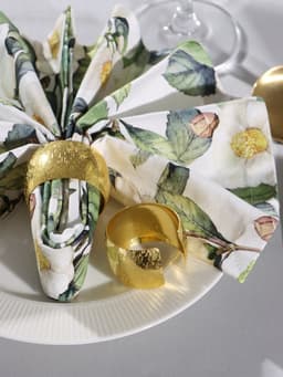 Набор салфеток с декоративными кольцами «Этель» Camellia, 40×40 см - 2 шт., 100% хлопок, саржа