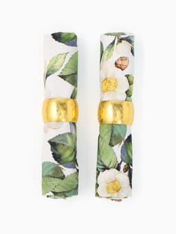 Набор салфеток с декоративными кольцами «Этель» Camellia, 40×40 см - 2 шт., 100% хлопок, саржа