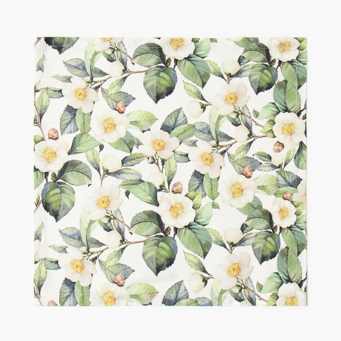 Набор салфеток с декоративными кольцами «Этель» Camellia, 40×40 см - 4 шт., 100% хлопок, саржа