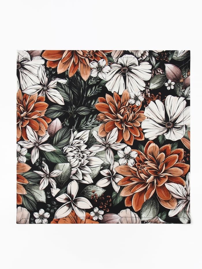 Набор салфеток с декоративными кольцами «Этель» Meadow flower, 40×40 см - 2 шт., 100% хлопок, саржа