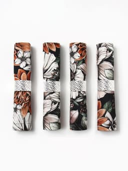 Набор салфеток с декоративными кольцами «Этель» Meadow flower, 40×40 см - 4 шт., 100% хлопок, саржа