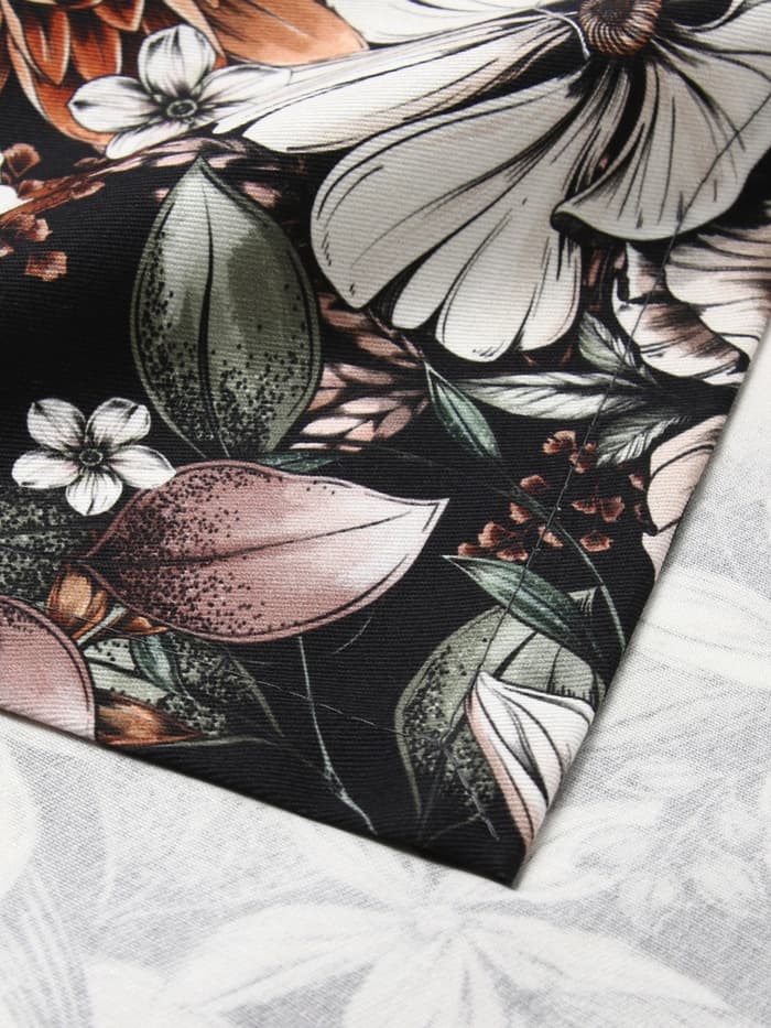 Набор салфеток с декоративными кольцами «Этель» Meadow flower, 40×40 см - 4 шт., 100% хлопок, саржа