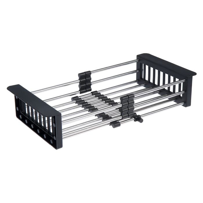 Корзина для сушки на раковину AFLORN AF90001F, нерж.сталь, 30-43.5×22×9 см, раздвижная, графит