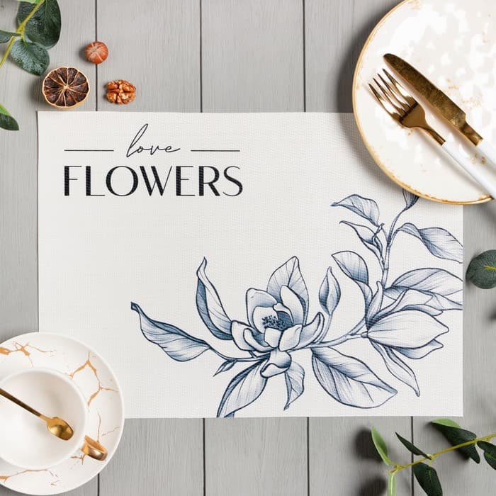 Салфетка на стол «Доляна» Flowers, ПВХ, 40×29 см