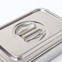 Контейнер для еды, 2 секции, 23×15.5×7, с крышкой, нержавеющая сталь, серебристый
