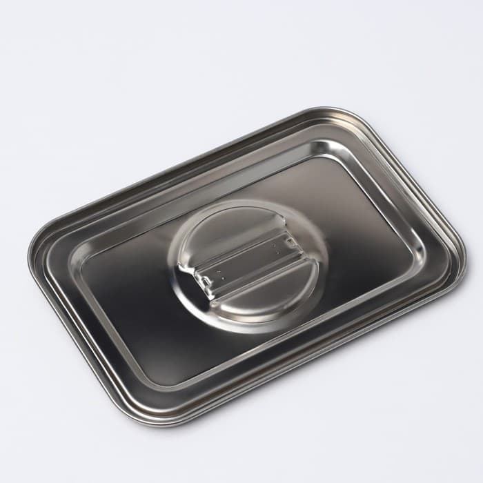 Контейнер для еды, 2 секции, 23×15.5×7, с крышкой, нержавеющая сталь, серебристый