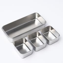 Контейнер для еды 3 секции, 34×15.5×7, с крышкой, нержавеющая сталь, серебристый