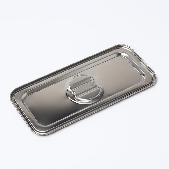 Контейнер для еды 3 секции, 34×15.5×7, с крышкой, нержавеющая сталь, серебристый