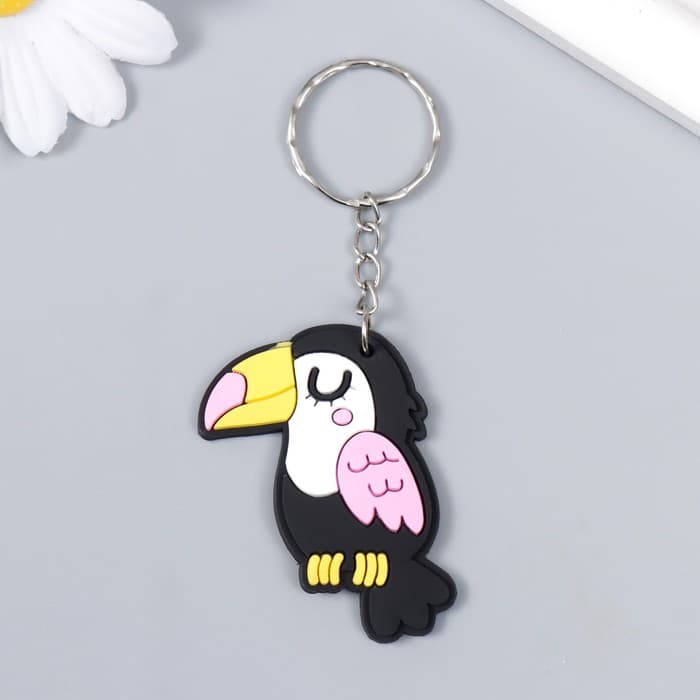 Брелок для ключей на кольце «Тукан», резина, 4.2×4.2 см, МИКС