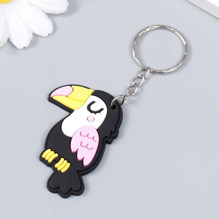 Брелок для ключей на кольце «Тукан», резина, 4.2×4.2 см, МИКС