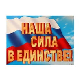 Плакат «Наши сила в единстве!" флаг, 69.7×50.5 см