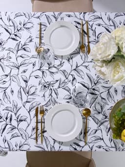 Скатерть «Доляна» Plant leaves, 146×110 см, 100% хлопок, рогожка 164 г/м²