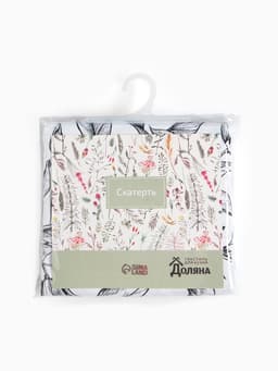 Скатерть «Доляна» Plant leaves, 146×110 см, 100% хлопок, рогожка 164 г/м²