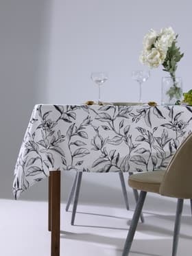 Скатерть «Доляна» Plant leaves, 146×180 см, 100% хлопок, рогожка 164 г/м²