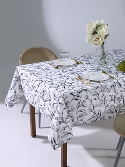Скатерть «Доляна» Plant leaves, 146×220 см, 100% хлопок, рогожка 164 г/м²