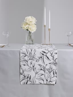 Дорожка на стол «Доляна» Plant leaves, 40×146 см, 100% хлопок, рогожка 164 г/м²