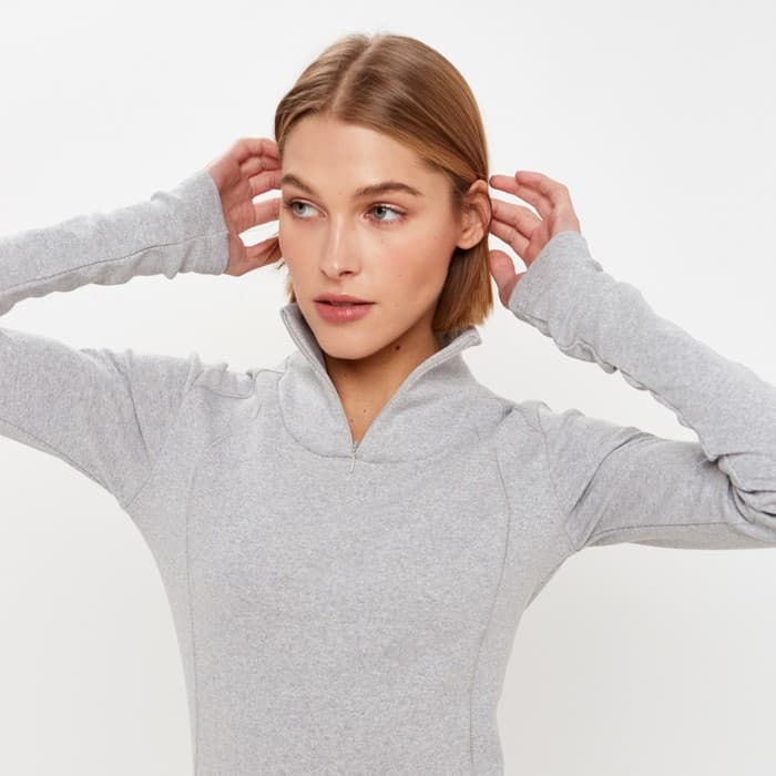 Термобельё женское (лонгслив, лосины) MINAKU, серое меланж, размер 46