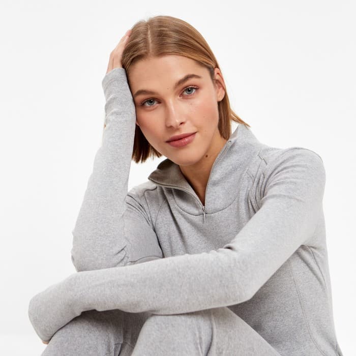 Термобельё женское (лонгслив, лосины) MINAKU, серое меланж, размер 54