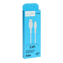 Кабель ONE DEPOT S08WM, microUSB - USB, 2.4 А, 1 м, белый