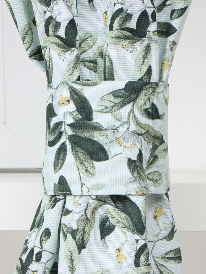 Шторы для кухни «Доляна» Apple flowers, 146×180 см - 2 шт., подхваты - 2 шт., 100% хлопок, 164 г/м²