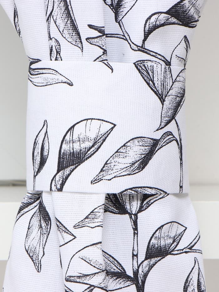 Шторы для кухни «Доляна» Plant leaves, 146×180 см - 2 шт., подхваты - 2 шт., 100% хлопок, 164 г/м²