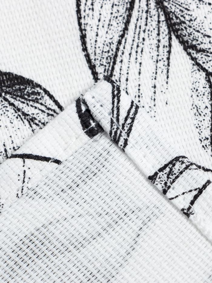 Шторы для кухни «Доляна» Plant leaves, 146×180 см - 2 шт., подхваты - 2 шт., 100% хлопок, 164 г/м²