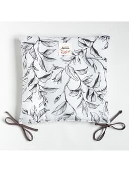 Подушка на стул «Доляна» Plant leaves, 42×42 см, белая