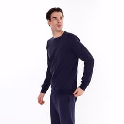 Костюм мужской (свитшот, брюки), цвет тёмно-синий, размер 46 (М)