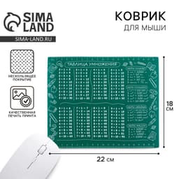 Коврик для компьютерной мыши «Таблица умножения», 22×18 см