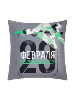 Подушка декоративная «Этель. Самолёт. 23 февраля», 40×40 см, велюр, серая