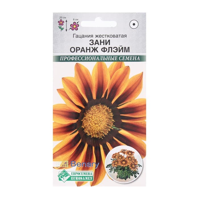 Семена Цветов Гацания жестковатая «Зани Оранж Флэйм» 3 шт.