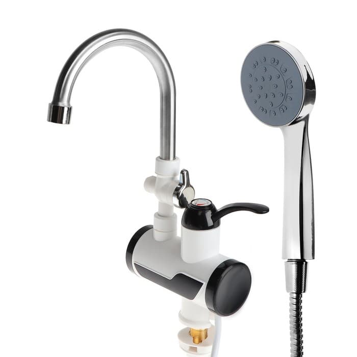 Кран-водонагреватель Luazon LHT-03, проточный, с душевой лейкой, 3 кВт, 220 В, белый