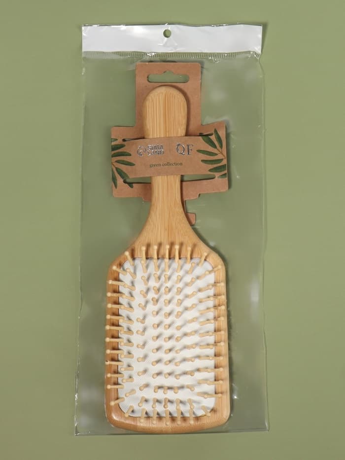 Расчёска массажная BAMBOO, широкая, бамбуковая, 8×25(±1) см