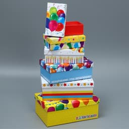 Набор коробок 10 в 1, упаковка подарочная, «С днём рождения», 12×7×4 - 32.5×20×12.5 см