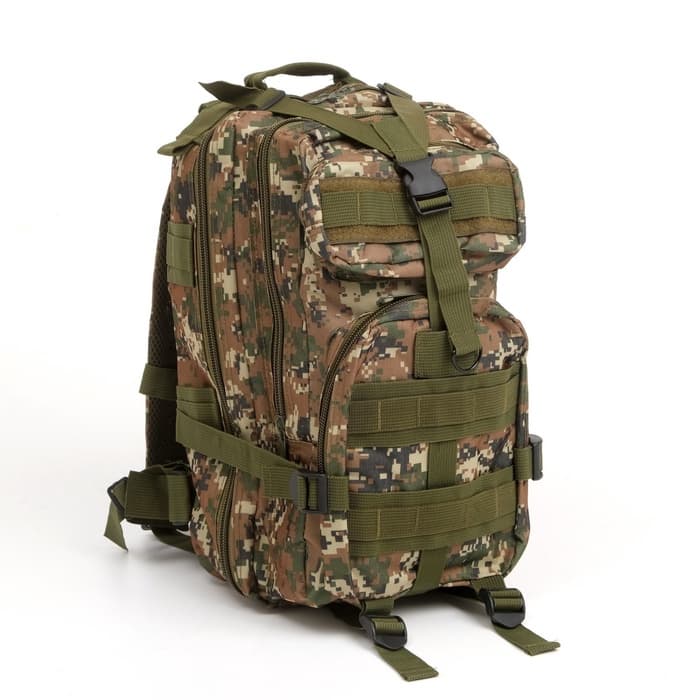 Рюкзак тактический туристический Storm tactic, 30 л, с карманами, расцветка мультикам, зелёный