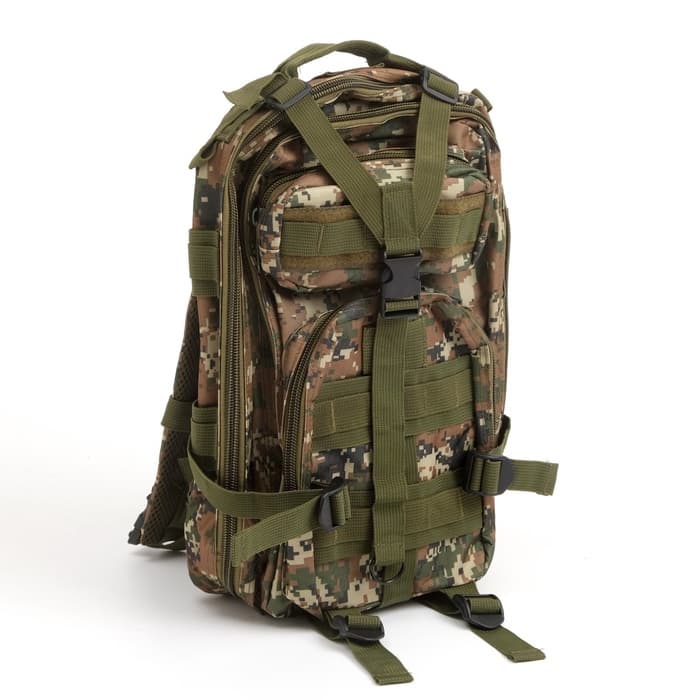 Рюкзак тактический туристический Storm tactic, 30 л, с карманами, расцветка мультикам, зелёный