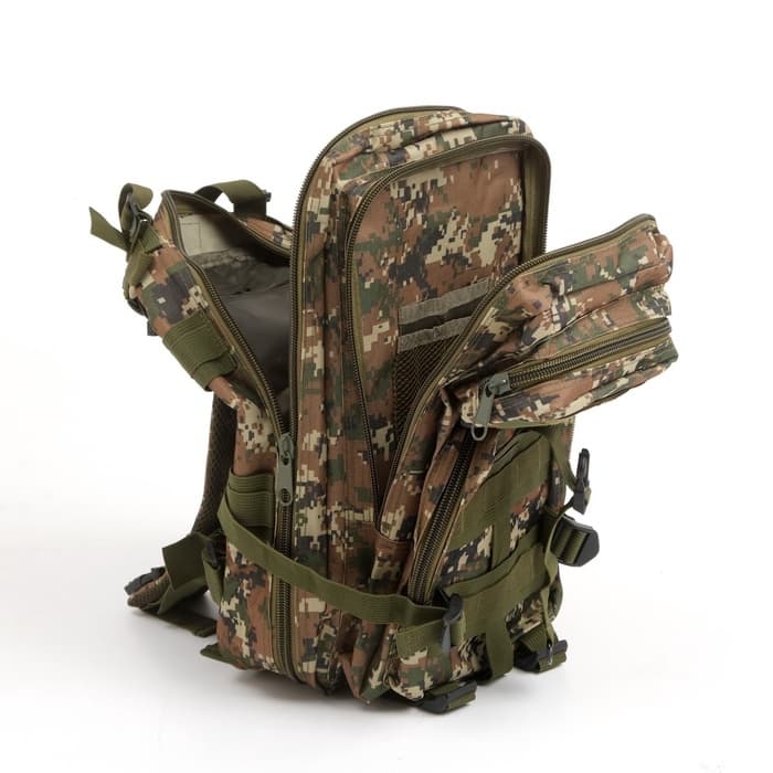 Рюкзак тактический туристический Storm tactic, 30 л, с карманами, расцветка мультикам, зелёный