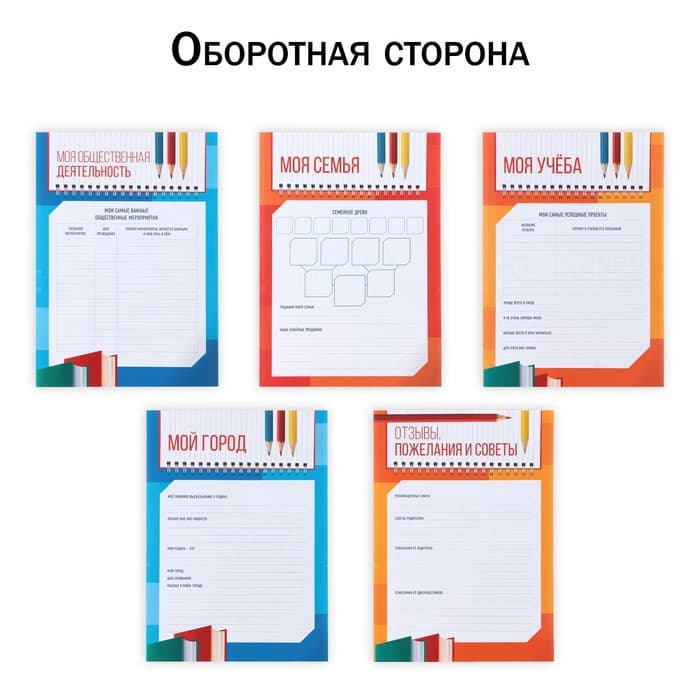 Папка школьная с креплением «Портфолио школьника», 10 листов-разделителей, 21.5×30 см