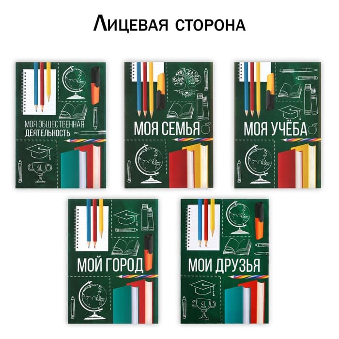 Папка школьная с креплением «Портфолио школьника», 10 листов-разделителей, 21.5×30 см