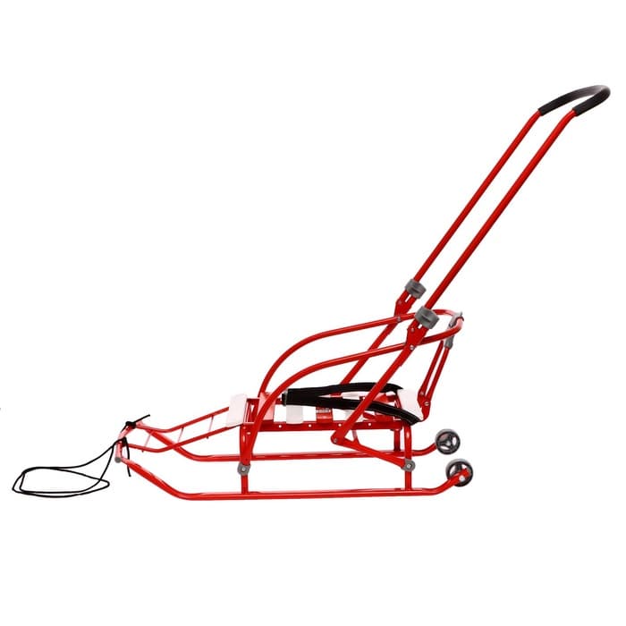 Санки детские складные Nikki 2, с ручкой, цвет алый