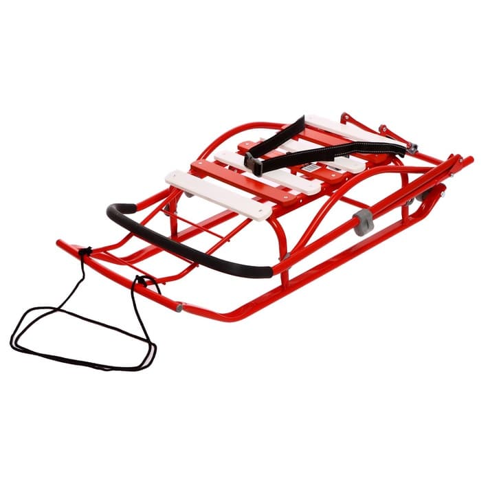 Санки детские складные Nikki 2, с ручкой, цвет алый