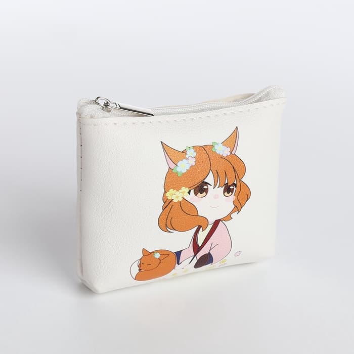 Кошелёк детский «Аниме fox», монетница, на молнии, с рисунком, белый