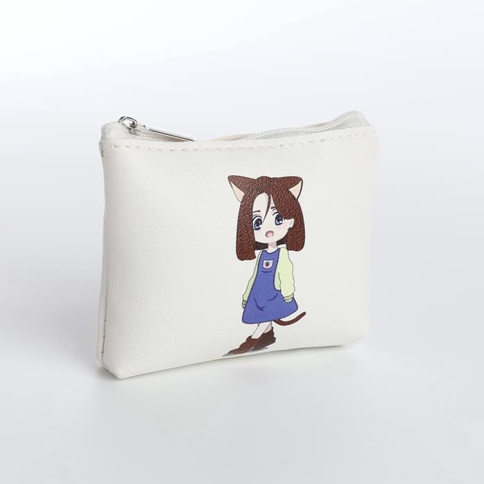 Кошелёк детский «Аниме cat», монетница, на молнии, с рисунком, белый