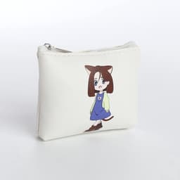 Кошелёк детский «Аниме cat», монетница, на молнии, с рисунком, белый
