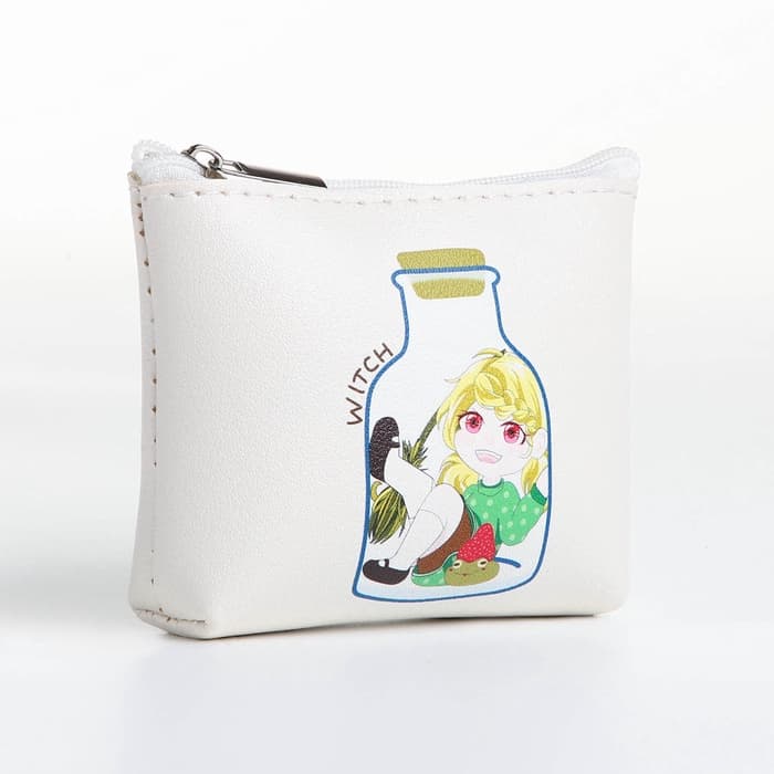 Кошелёк детский «Аниме girl», монетница, на молнии, с рисунком, белый