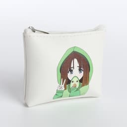 Кошелёк детский «Аниме avocado», монетница, на молнии, с рисунком, белый