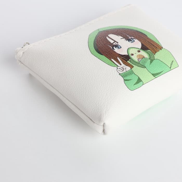 Кошелёк детский «Аниме avocado», монетница, на молнии, с рисунком, белый