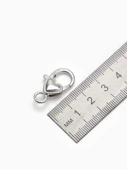 Замок-карабин «Сердечко» гладкое, (набор 3 шт.), 14×26 мм, цвет серебро