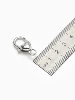 Замок-карабин «Сердечко» гладкое, (набор 3 шт.), 14×26 мм, цвет серебро